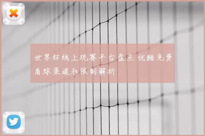 世界杯线上观赛平台盘点 优酷免费看球渠道和限制解析